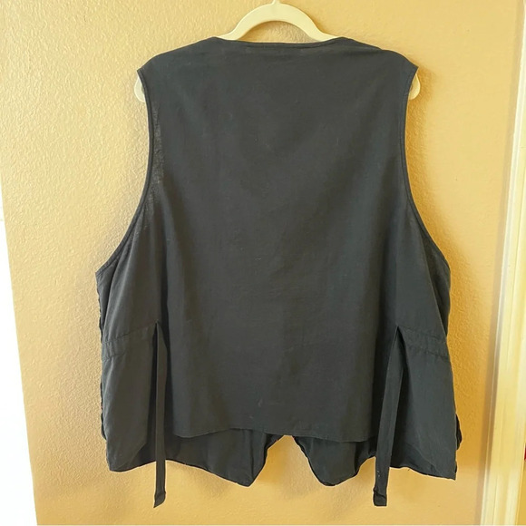Vintage Victoria Jones Christmas Black Velvet Vest, 100% cotton,  size 22 - Picture 7 of 7